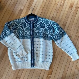 Blue and White Patterned Women's Cardigan